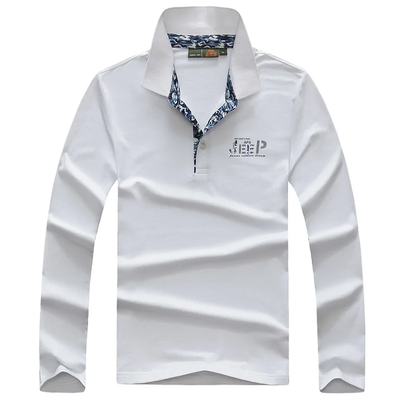 Высококачественная хлопковая рубашка поло Мужская Повседневная с отложным