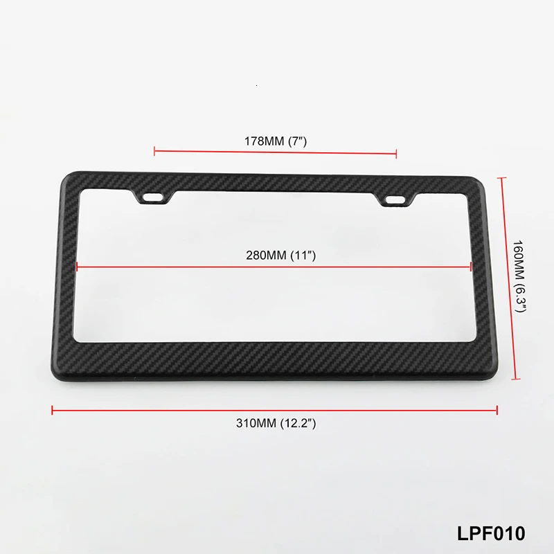 Универсальная регулируемая оправа для номерного знака США углеродное волокно 3K