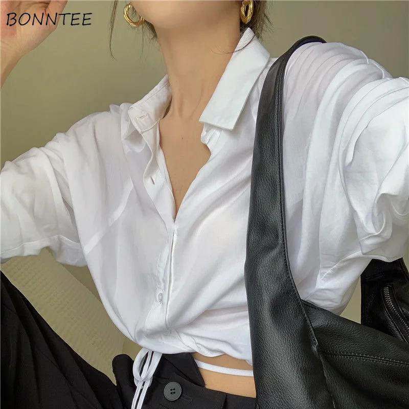 

Shirts Women Cropped Fashion Sexy Bandage Casual Summer Thin Design Europe College Girls Aesthetic Soft Tunic Ulzzang Breathed