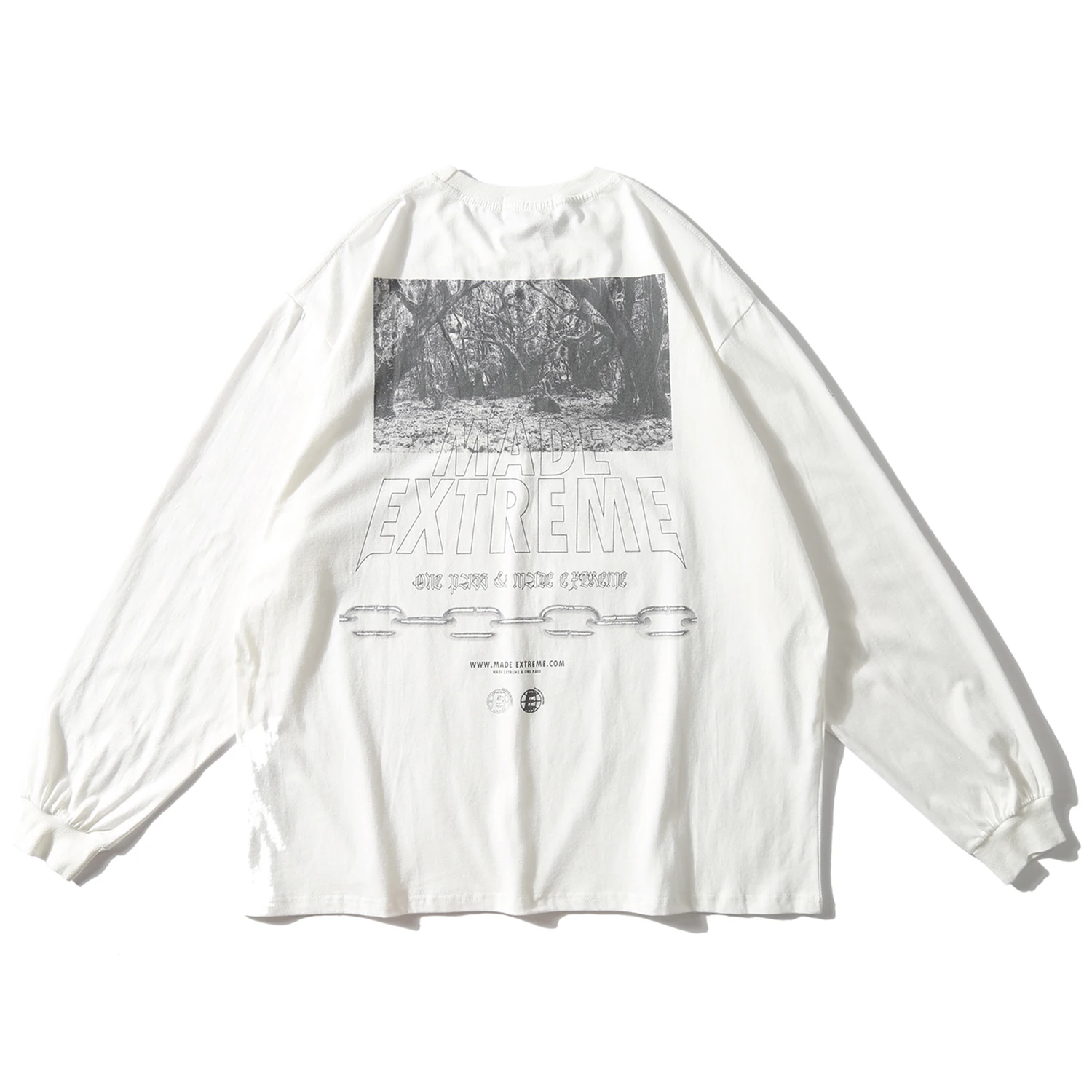 Свитшот мужской с надписью Forest Повседневный в стиле Харадзюку хлопковый пуловер