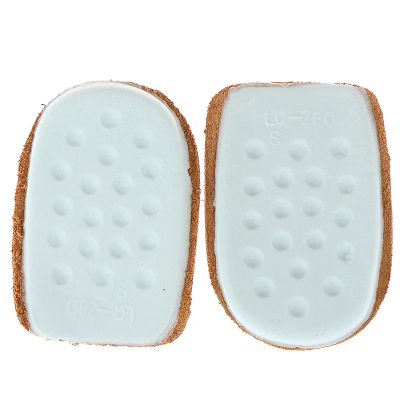 

1Pair Half Size Thickened Heel Pads PU Leather Latex Foot Care Insoles Pale brown color