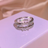 fashion 925 sterling silver rings jewelry double wavy pattern wedding engagement bands index finger ring for women brides gift