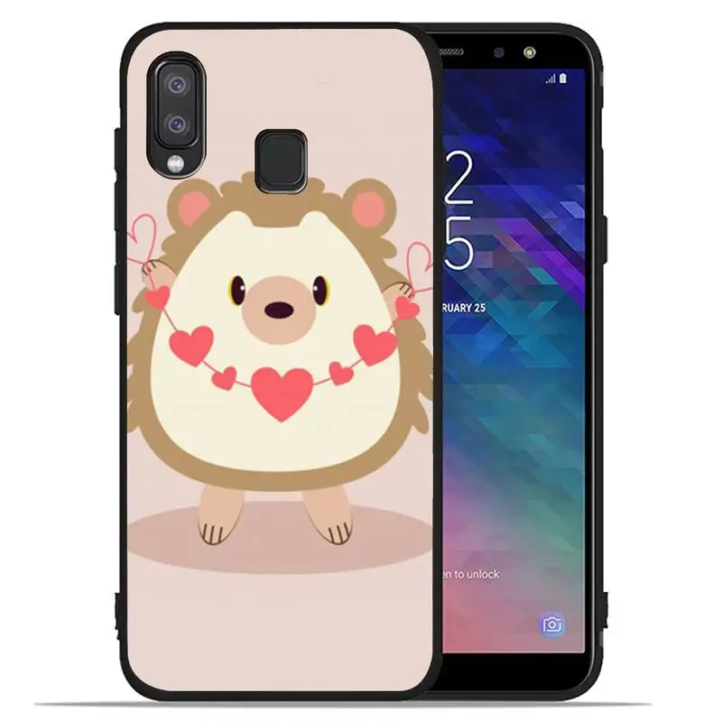 

Kawaii Hedgehog Heart Phone Case for Huawei P 9 10 lite 20 30 lite 40 mate 20X 30 40 pro PSmart2019