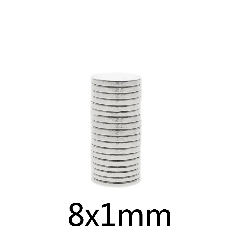 

20/30/50PCS 8x1mm Powerful Strong Magnetic Magnet 8mmx1mm Permanent Neodymium Magnet 8x1mm Fridge Small Round Magnet 8*1mm