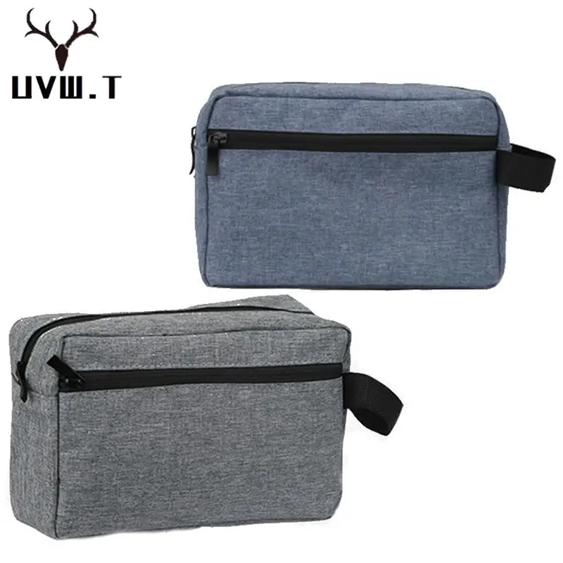 Модная мужская деловая косметичка на молнии двухслойная для макияжа