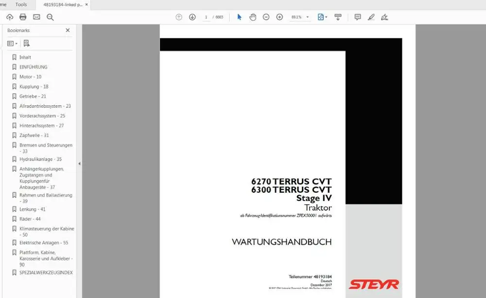 Steyr Tractor Agricultural Service Manual | Автомобили и мотоциклы