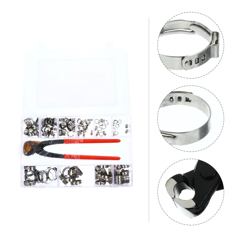 

115pcs Gas Pipe Worm Drive Hose Clip Stainless Steel Hose Clamps with 1pc Plier
