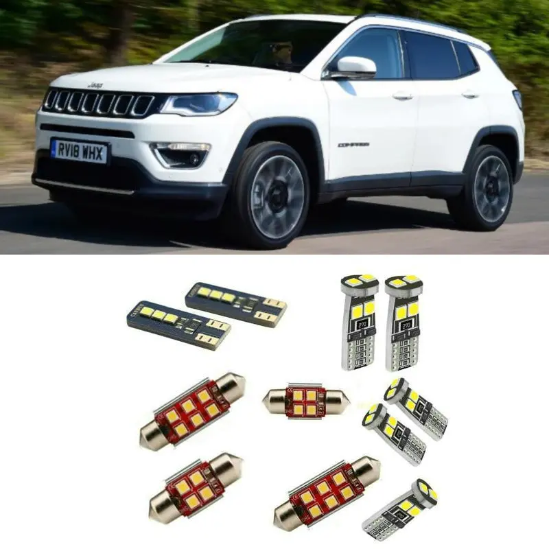 

Car Accessories Car Led Interior Light Kit For Jeep Compass II 2 mk2 2016 - 2021 Error Free White 6000K Super Bright