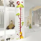 Акриловые 3D наклейки на стену с изображением обезьяны жирафа