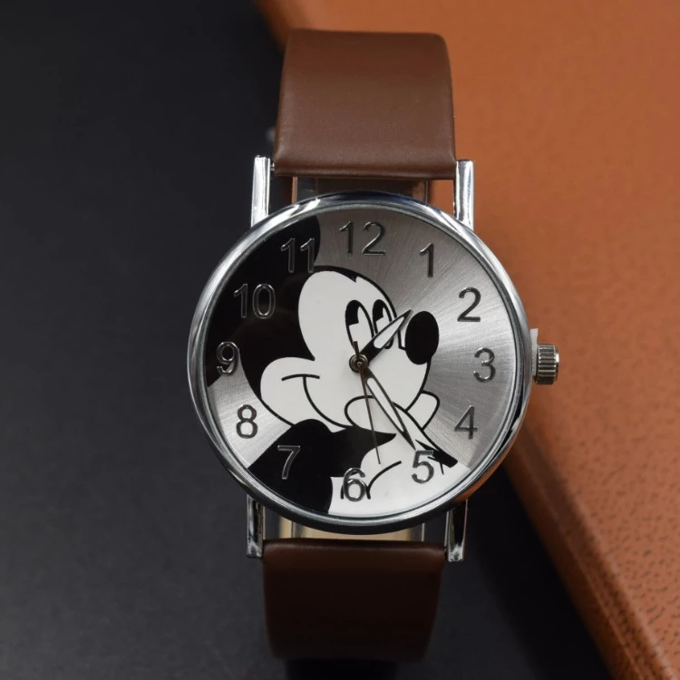 Часы Детские кварцевые с кожаным ремешком милые Брендовые повседневные модные