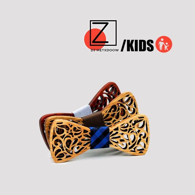 New arrival Fashion Apparel Accessories Ties Boys Wooden Bow ties Kids Children Bowties Butterfly Cravat Wood tie 1