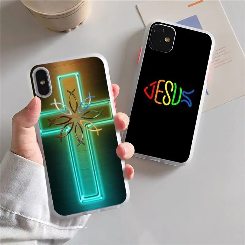 

Christian JESUS fish Phone Case For iphone 13 12 11 xr xs x 7 8 pro max Plain Soft TPU Silicone Clear Case