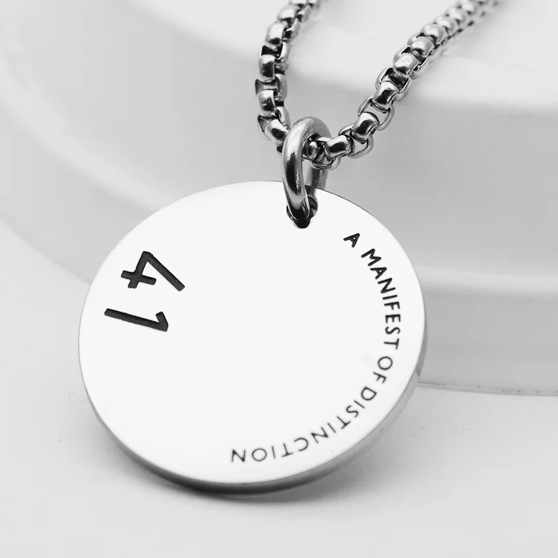 fashion stainless steel pendant 1314 series men and women couple retro round brand pendant necklace hot sale free global shipping