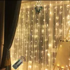 Пульт дистанционного управления Управление 3*2 м светодиоды Волшебная гирлянда сосульки занавес СИД светильник 180 лампы для дома на свадьбу, Рождество Новый год сад вечерние украшения