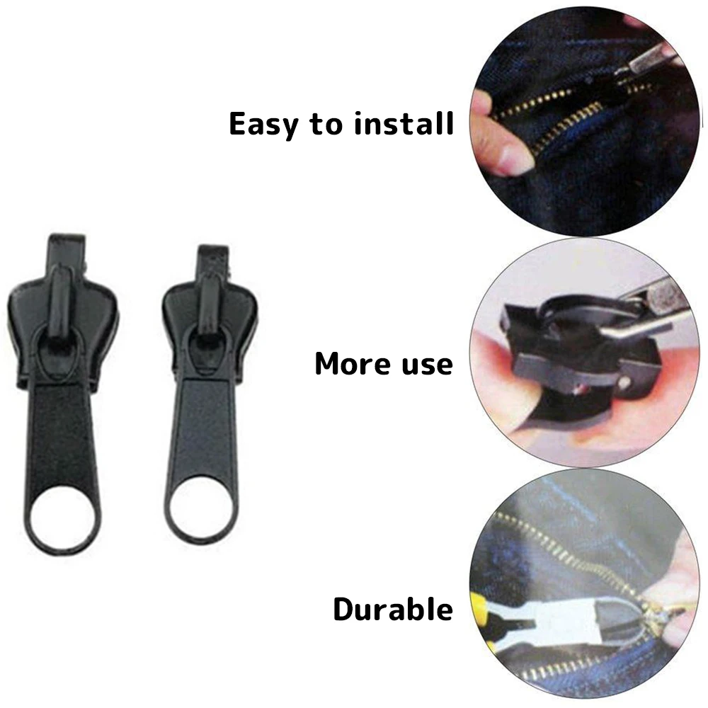 

18/12/6PCS 3 Sizes Universal Instant Fix Zipper Repair Kit Replacement Zip Slider Teeth Rescue New Design Zippers Sewing Clothes