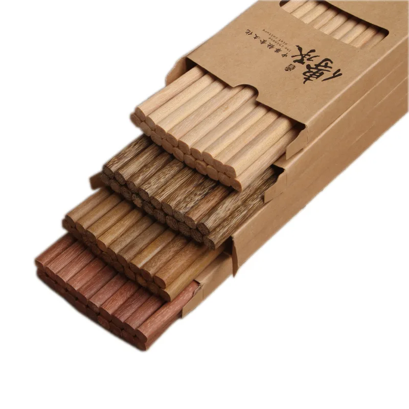 Деревянные палочки для еды без рисования 25 см 10 пар деревянных палочек красного