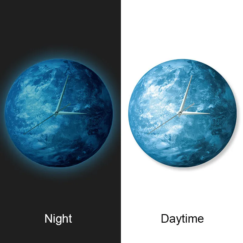 30 см креативные Светящиеся Настенные часы Луна водонепроницаемый ПВХ акриловый