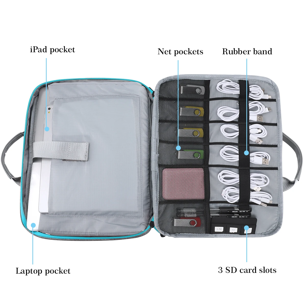 Acoki 13 3 дюймов ноутбук чехол с Сумка для хранения электронных аксессуаров большой