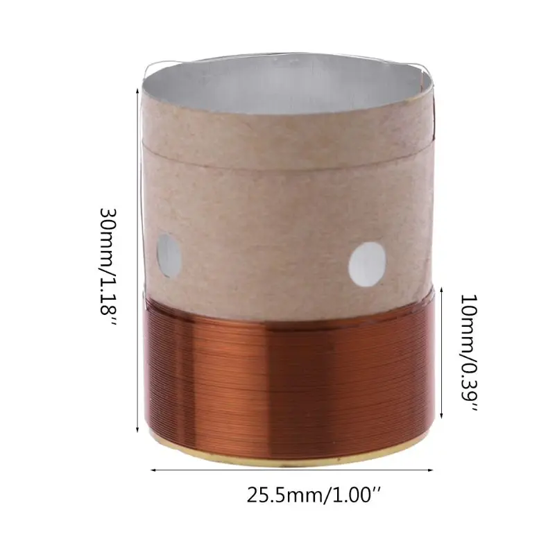 

2021 New 25.5mm 8 Ohm Core Round Brass Wire Woofer Voice Coil Aluminum For Speaker Repair