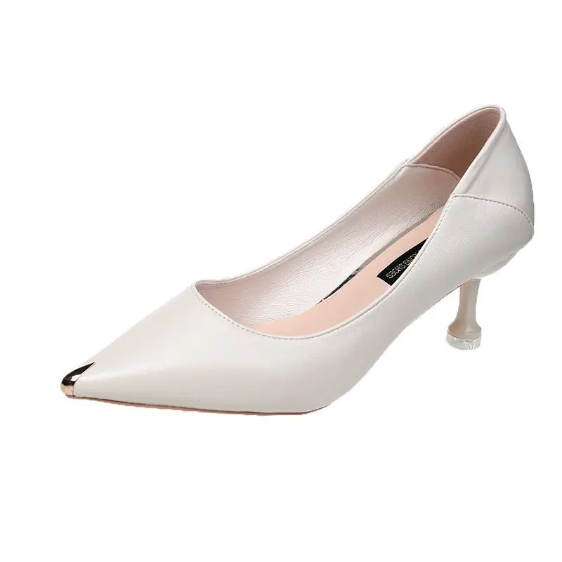 

Fashion women's shoes fashion single shoes women new mid-heel pointed shoes shallow mouthmetal pointedhighheel shoeswomen'sshoes