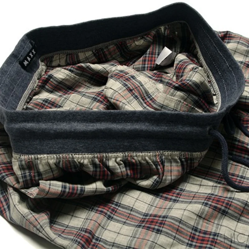 Thin yarn-dyed plaid pants Men Oversized trousers cotton spring and summer woven Sleep download