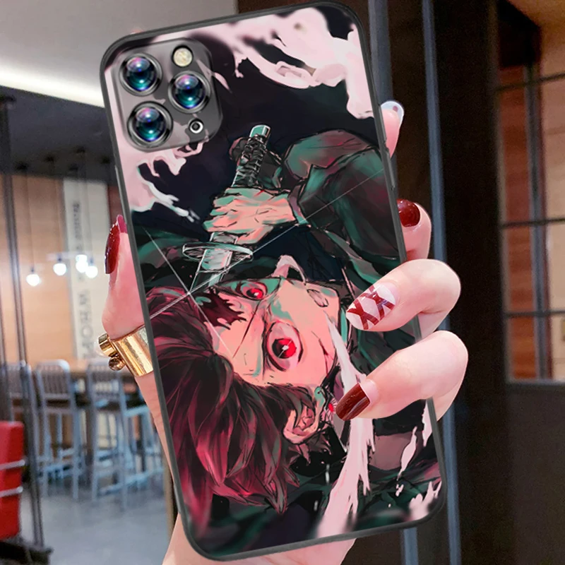 

Newest Japan Anime Demon Slayer Phone Case For iPhone 6 6S 7 8 Plus Telephone Cellphone Phone Cove Cheap Mobilephone Luxury