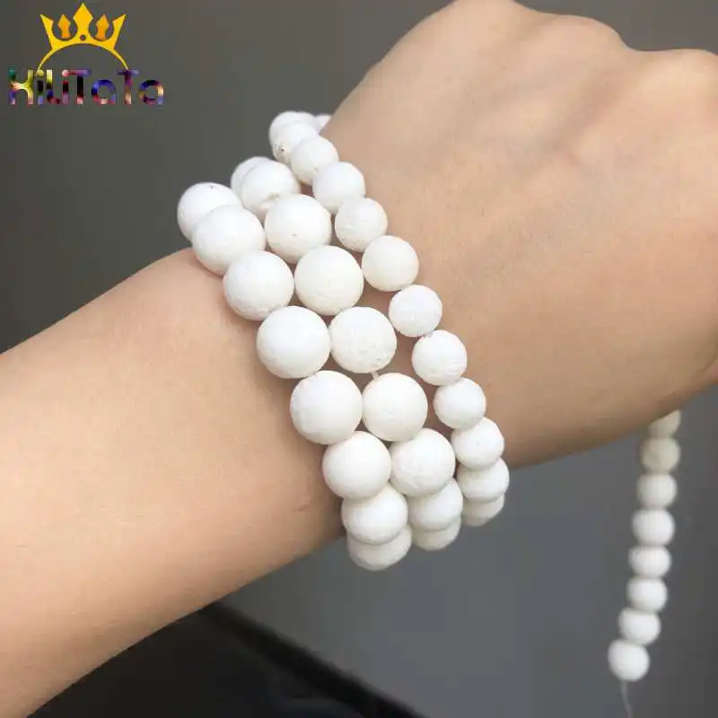 Бусины Из Натурального кораллового камня круглые белые свободные бусины