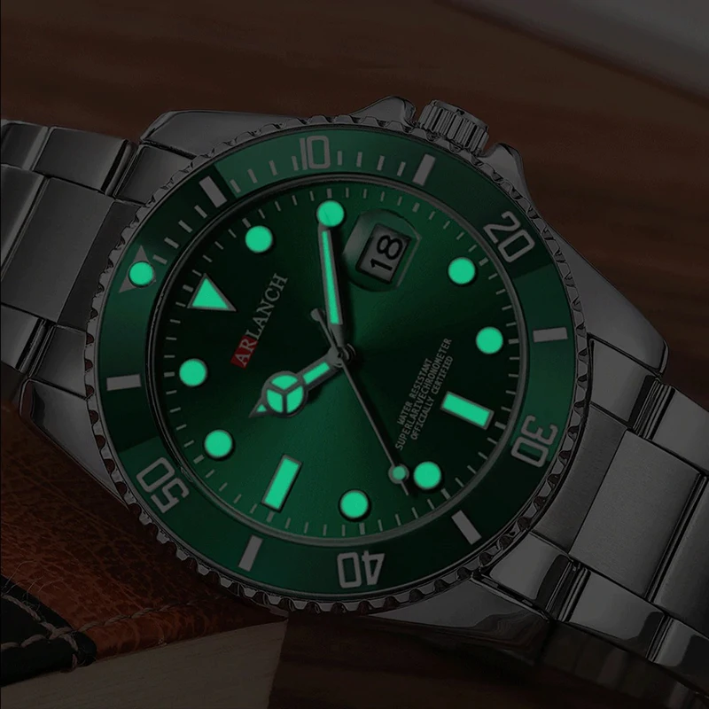 2020 ARLANCH Мужские кварцевые часы спортивные мужские для дайвинга топовый бренд