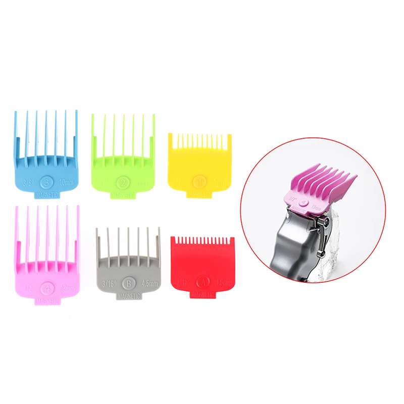 Прозрачная Концевая расческа для стрижки волос 6 шт. с магнитным триммером
