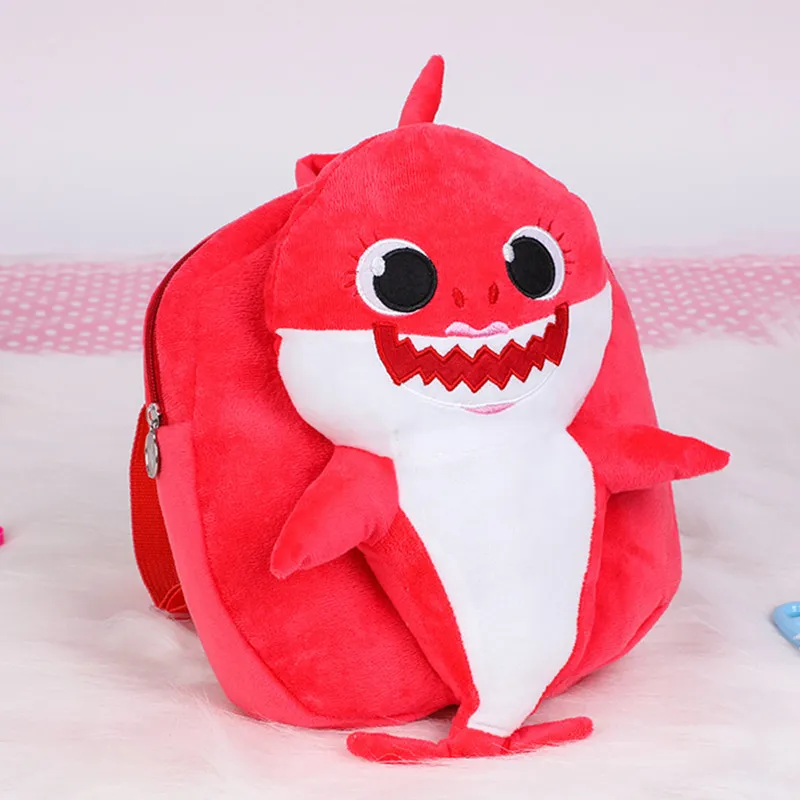 Плюшевый школьный ранец с мультипликационным рисунком акулы для детей 1 5 лет