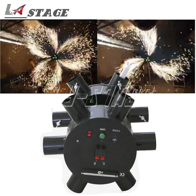 

2pcs/lot Indoor Pyrotechnic Cold Pyro Fountain Double Wheels Stage Firing System For Wedding Stage Concerts Fireworks Indoor