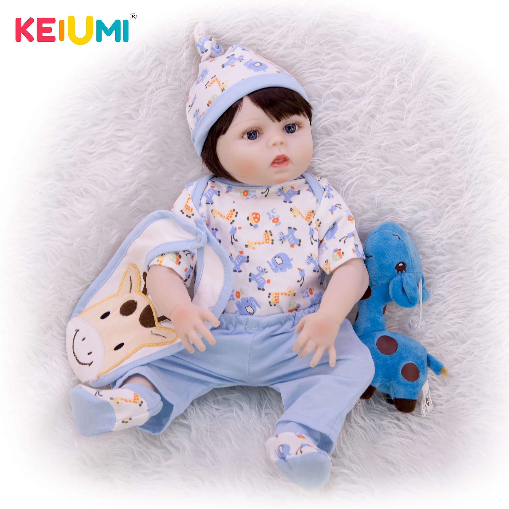 KEIUMI 19'' 48 CM SIlicone Full Body Reborn Babies Doll Lifelike Newborn Baby Boneca Girl Kid Toy Birthday present | Игрушки и