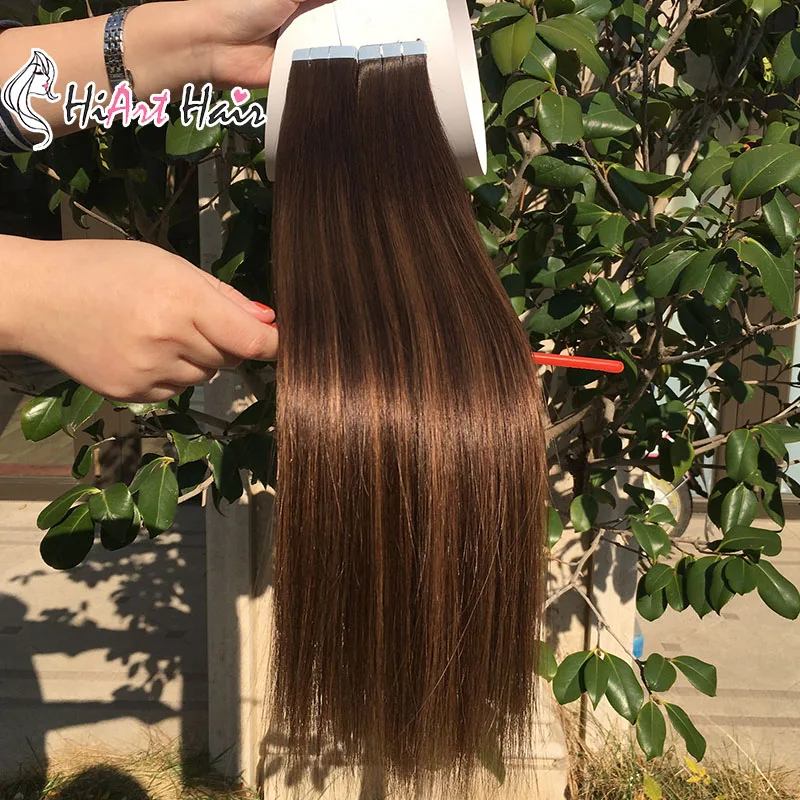 HiArt 2,5 г/шт. лента для наращивания Человеческие волосы remy Salon Balayage Предварительно Связанные волосы лента натуральные волосы образец ленты для наращивания волос 20 шт