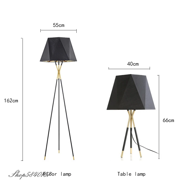 

Luxury Tripod Floor Lamp Nordic Black Floor Light Simple Home Deco Standing Lamp for Living Room Bed Room Lights Stand Floor E27