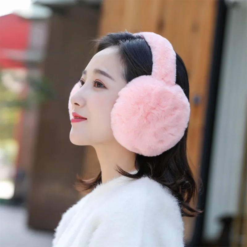 

Earmuffs Women Winter Warm Soft Thick Solid Simple Womens Ear Warmer Korean Style All-match Chic Fashion Females Causal Girls
