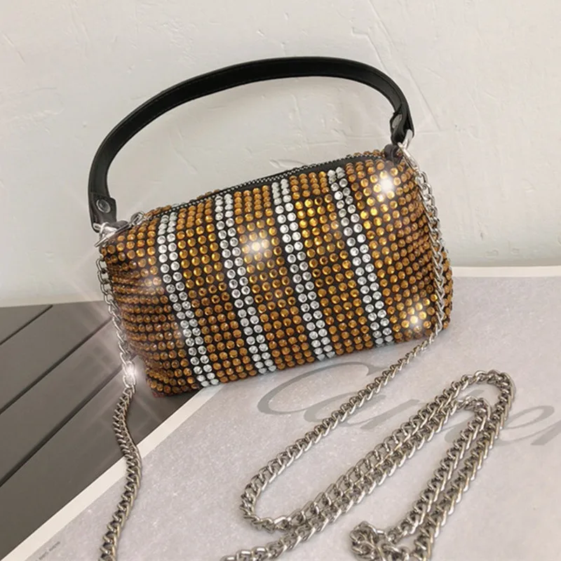 Роскошные женские сумки с блестящими стразами дизайнерские модные через плечо