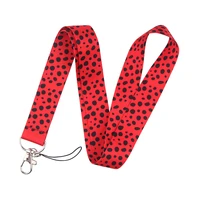 ya18 ladybug keychains accessory mobile phone usb id badge holder keys strap tag neck lanyard for girls