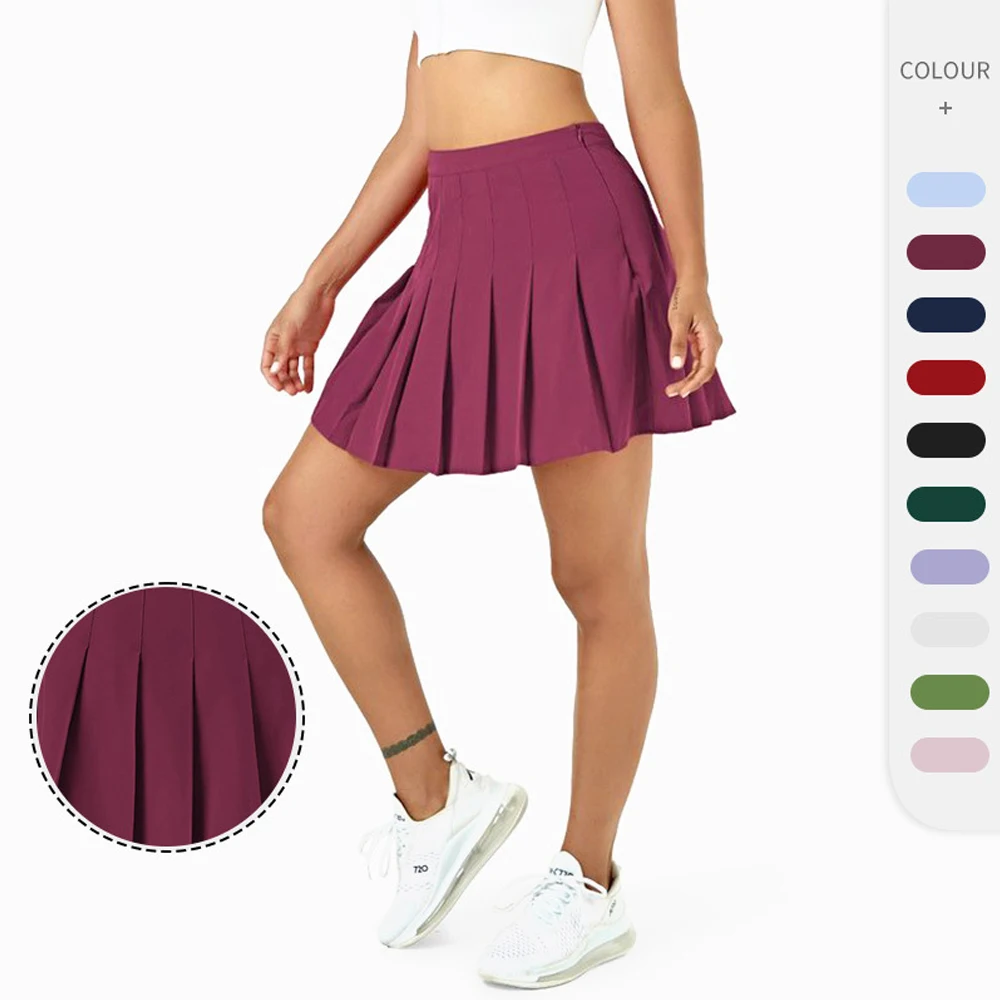 

Women Tennis Skorts Skirt Girl Sport Skirts With Safety Shorts A-line Running Tennis Skirts Quick Dry Badminton Skirt