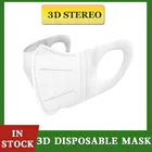 3D стерео одноразовая маска для лица 3-слойная Пылезащитная дышащая защитная маска со ртом для лица для взрослых и детей белая маска