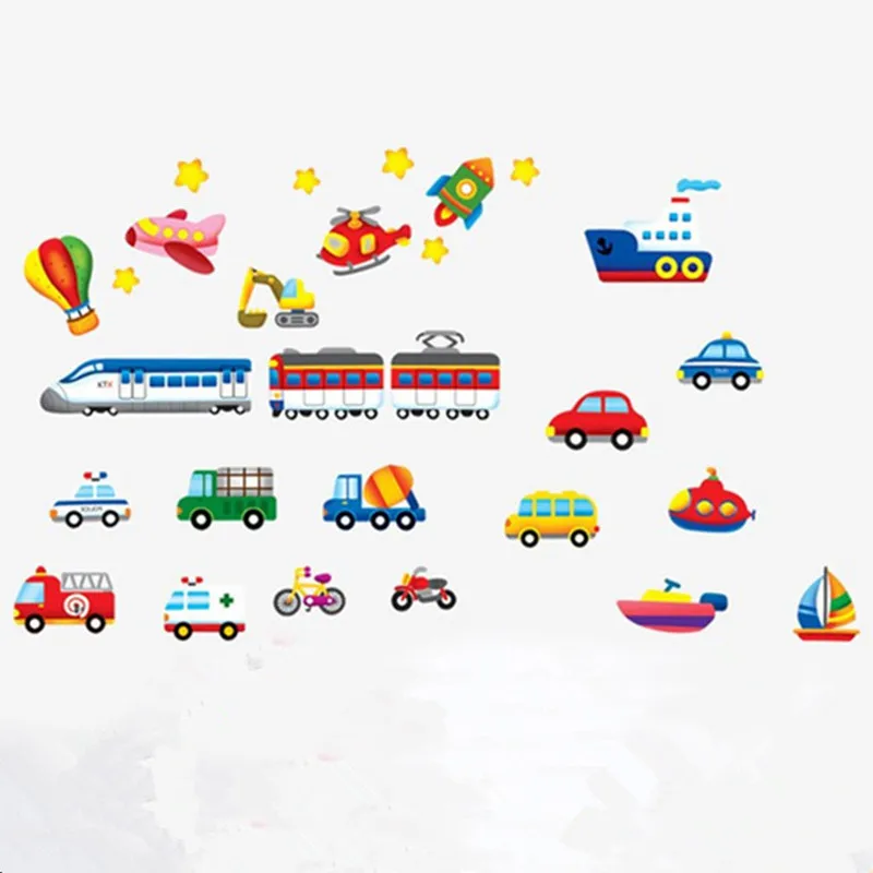 Детские любимые аниме наклейки на стену мультяшный автомобиль 3d Виниловые