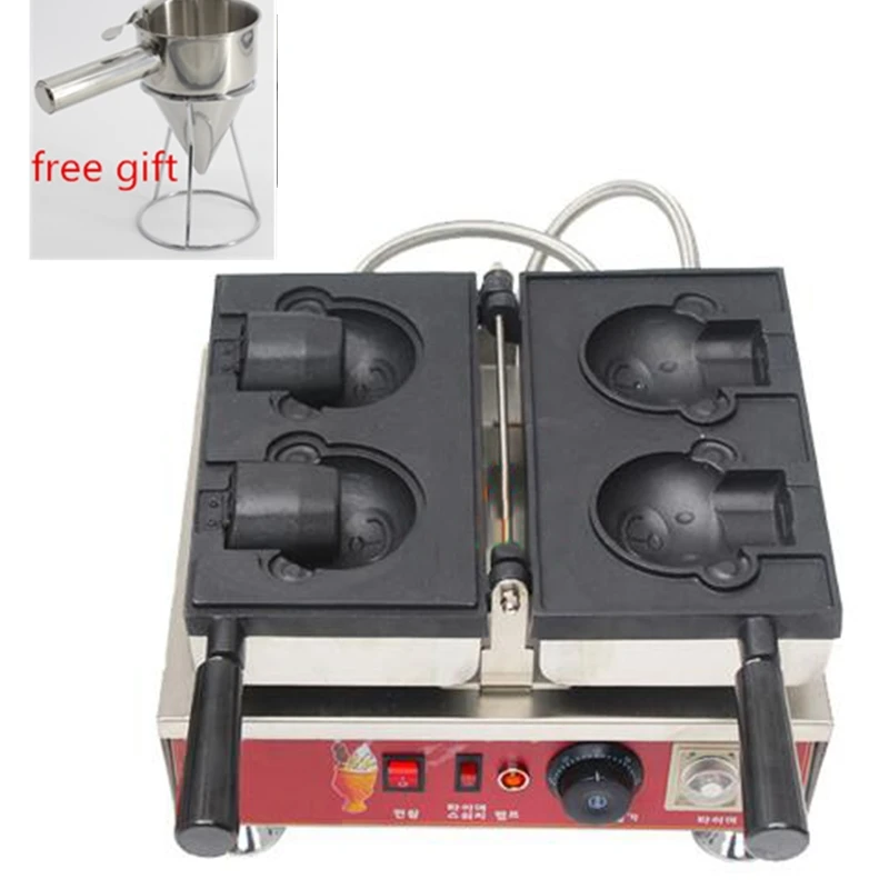 Электрический в форме медведя вафельный конус форма под лед крем машинка для