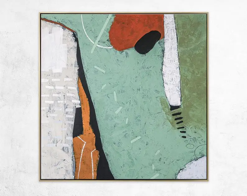 

Абстрактная живопись, оригинальный Большой акриловый холст, настенное искусство, минималистичное красочное современное Современное Абстр...