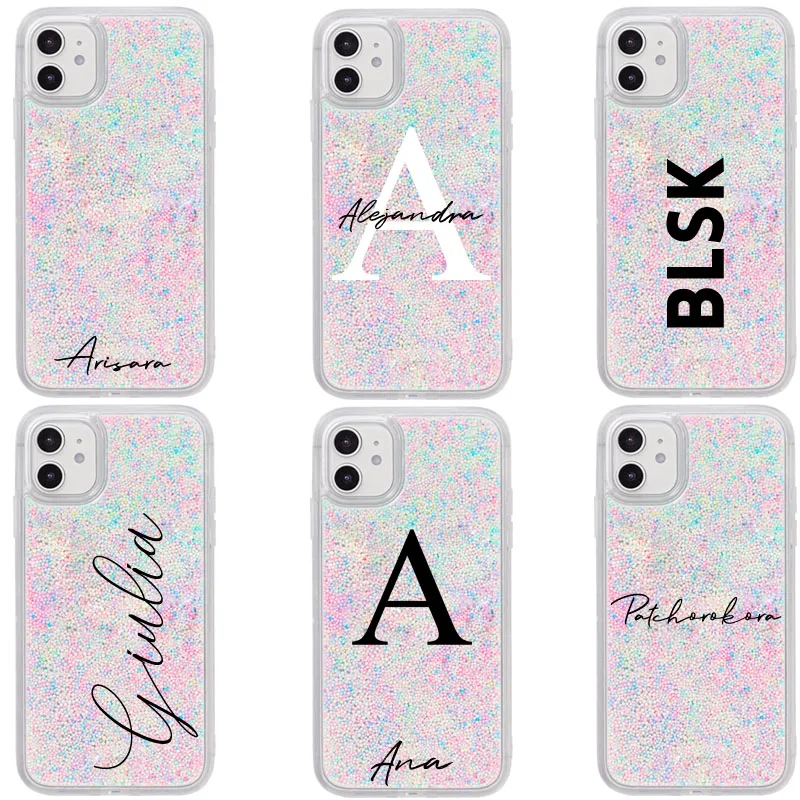 Пользовательский чехол с именем для iPhone 12 Pro Max SE 2020 Крышка симпатичных макаронных шариков DIY логотип 11 6 7 8 Plus XS XR Обложки на.