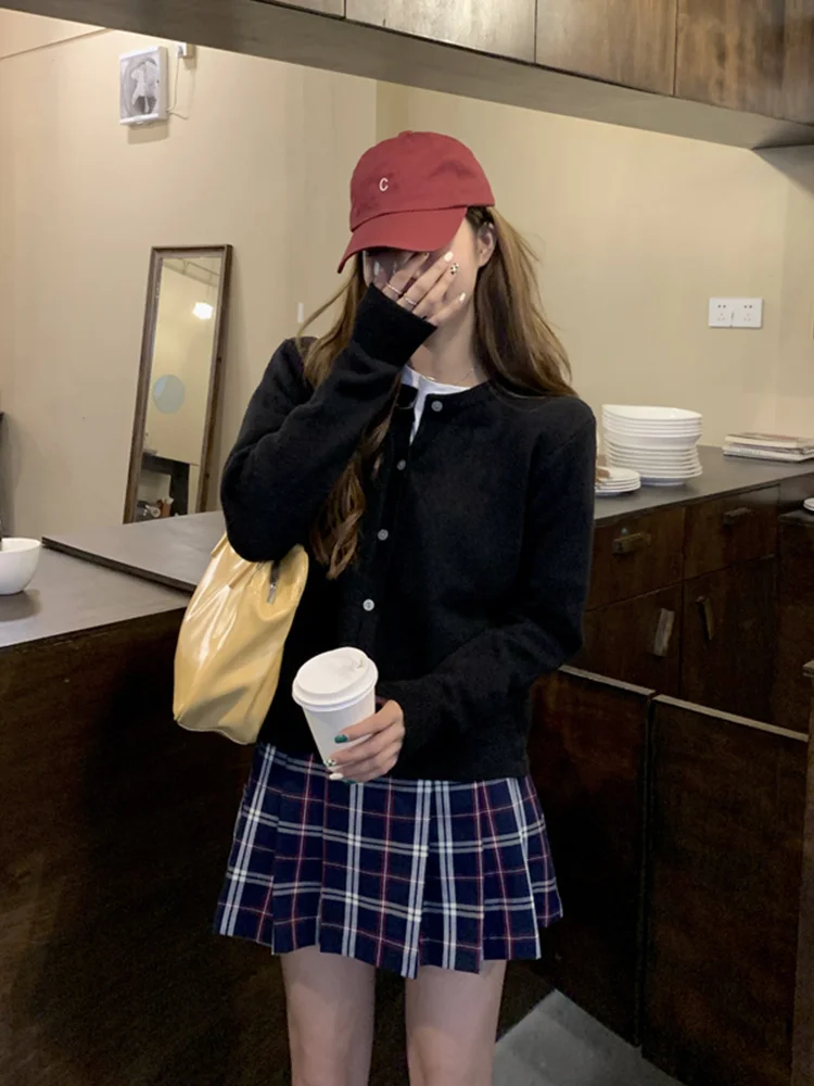 Unif Cardigan New Loose Long Sleeved Sweater Coat College Chic Early Female Jum |