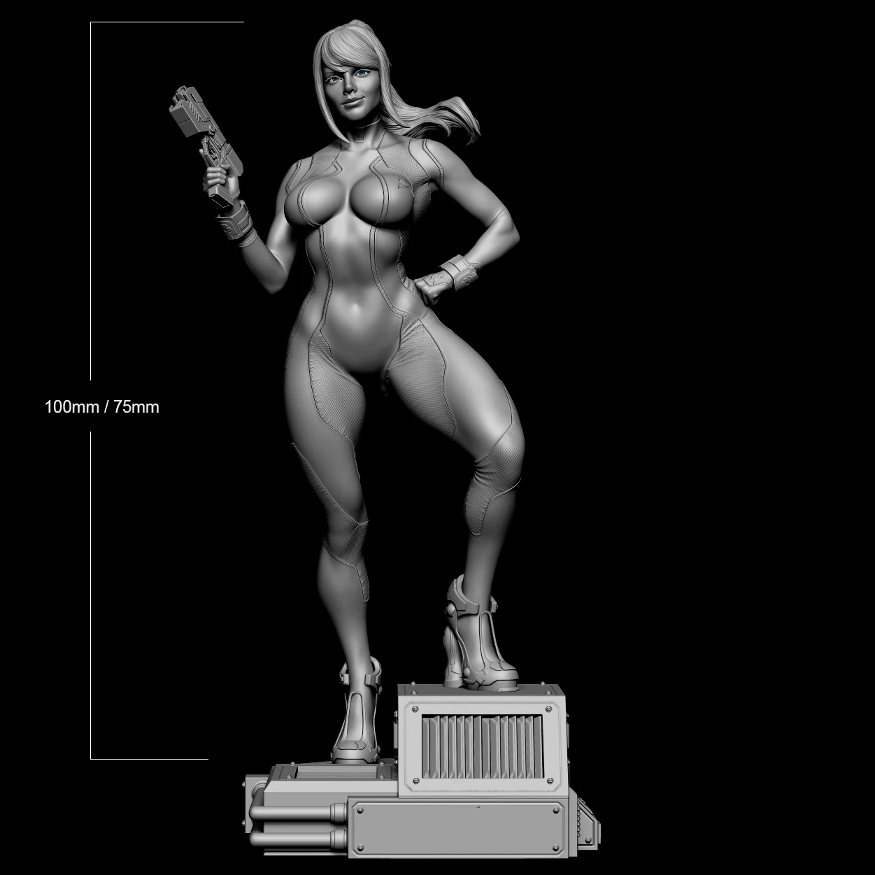 

1/24 75mm 1/18 100mm Resin Model Kits Star Girl Female Fighter Figure Unpainted No Color RW-013