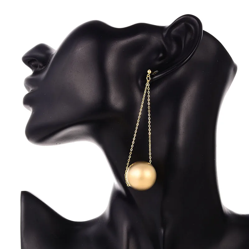 Женские длинные висячие серьги Shineland модные геометрические с шариками ювелирные