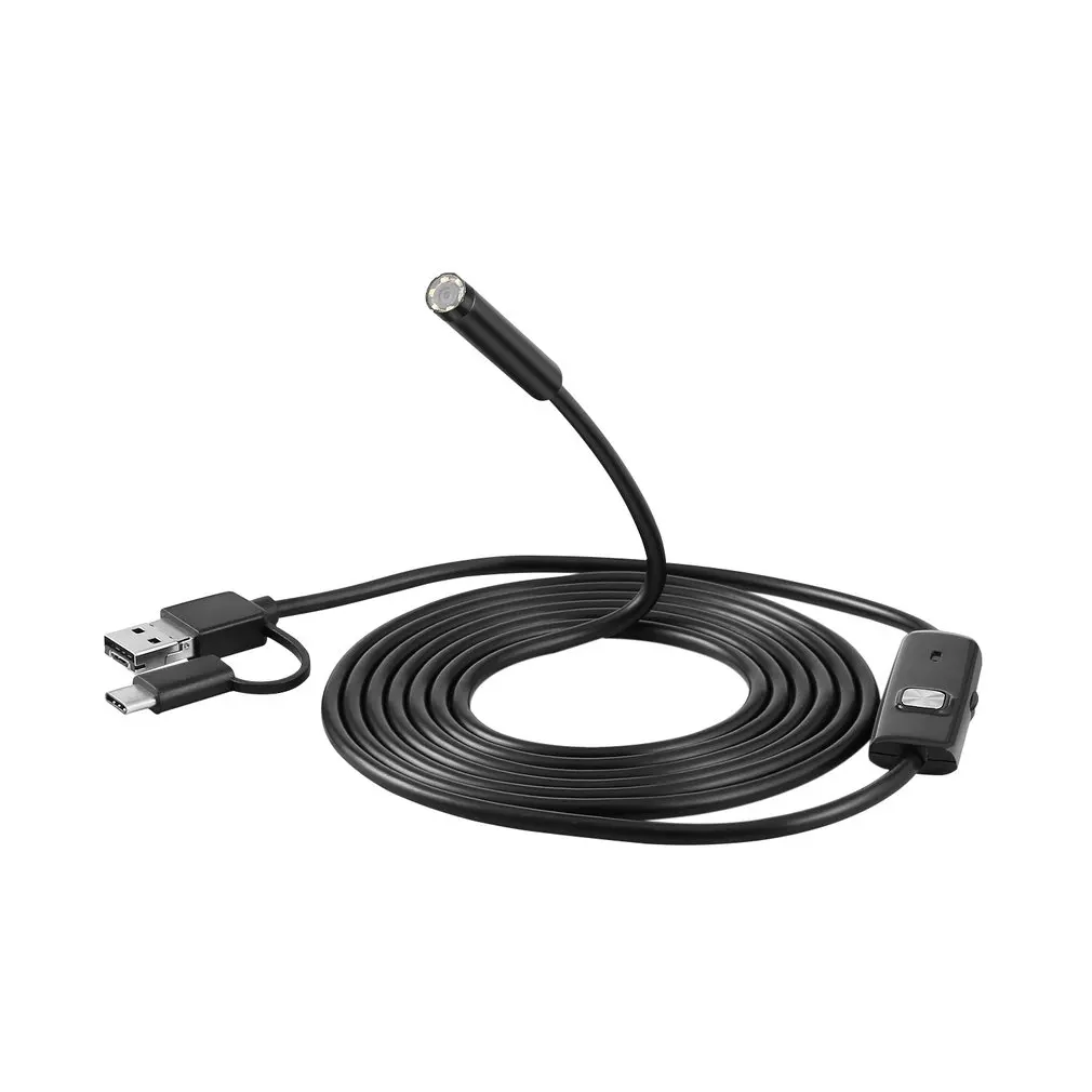 Эндоскоп 3 в 1 8 мм USB Type-C для Android и ПК 2 0 МП 2/5 м жесткий кабель 6 светодисветодиодный