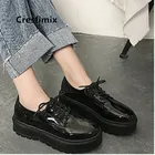 CresfimixМодная черная обувь на плоской платформе, визуально увеличивающая рост; Женская нескользящая обувь; Женская повседневная обувь; zapatos a3513b