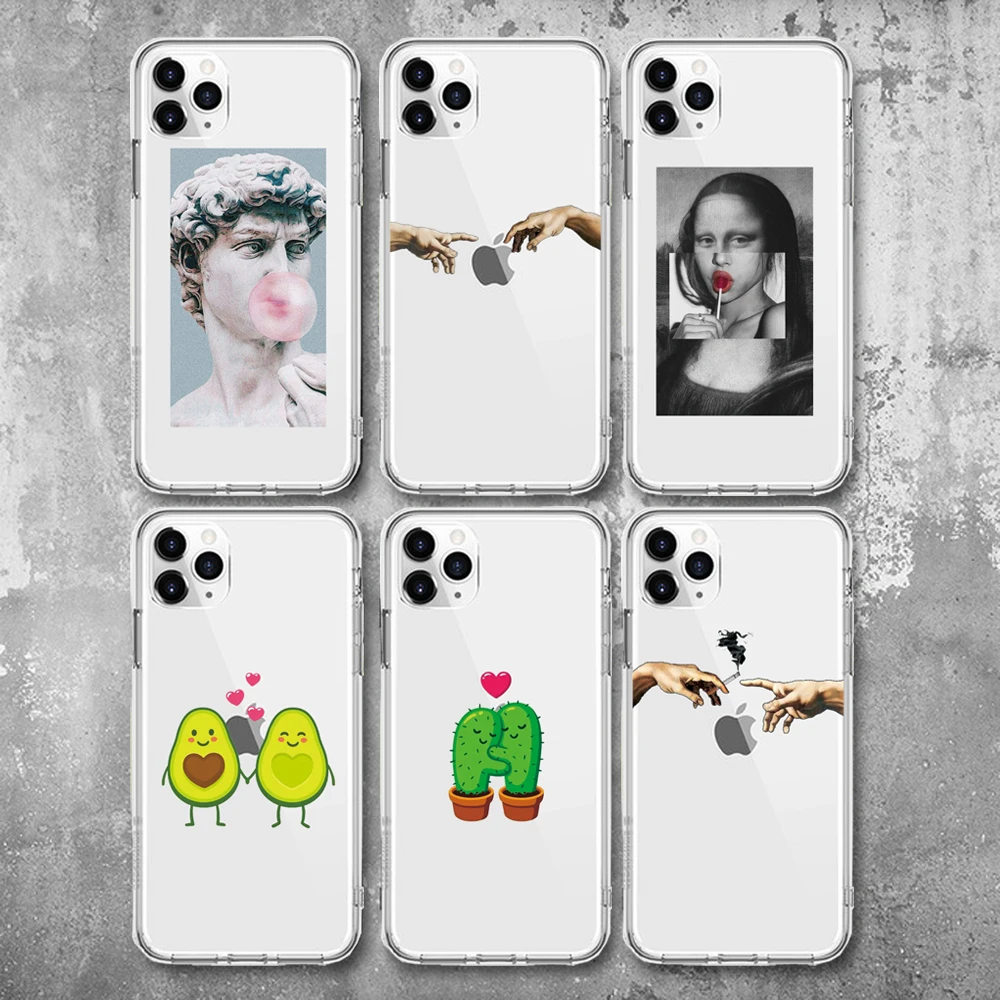 Great Art Aesthetic David Mona Lisa Case For iPhone X XR XS Max 5 5S SE Soft TPU For iPhone 7 8 6 6S Plus 11 Pro MAX Covers