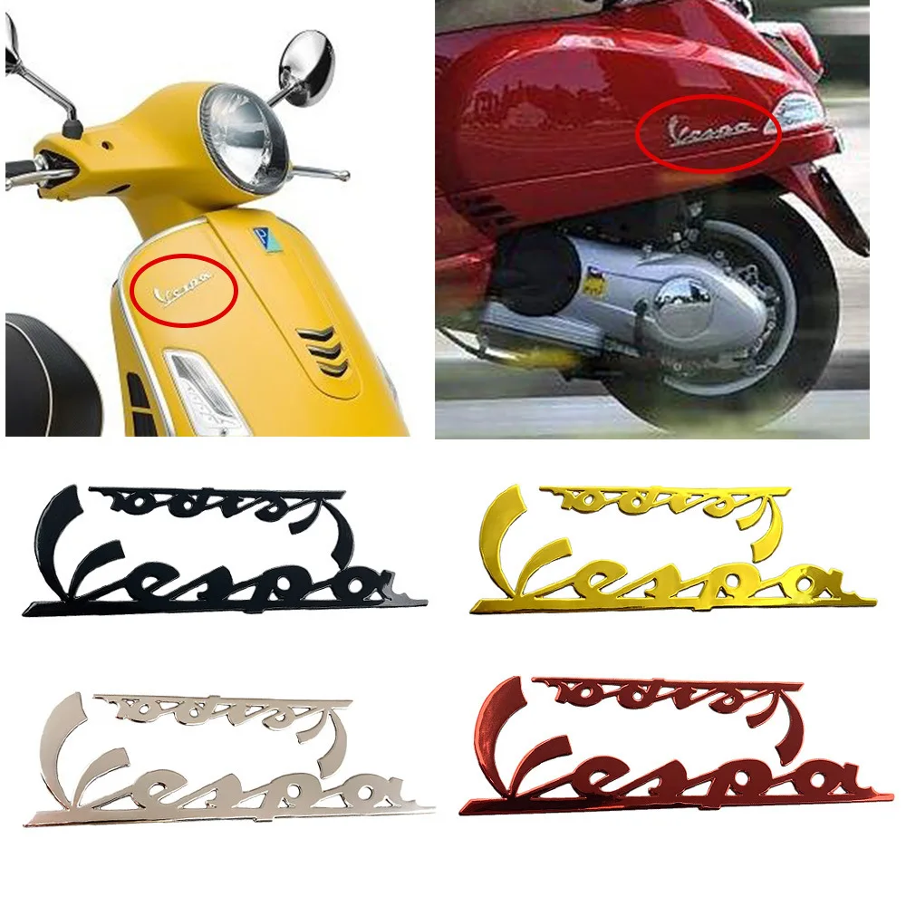 

Pokhaomin Motorcycle Stickers 3D Decorative Emblem Stickers Decal Kit For Vespa GTS300 GTV125 200 250